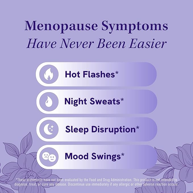 Menopause Supplement for Women Hot Flashes & Night Sweats | Hormone Balance, Menopause Relief for Women & Perimenopause Support | with Black Cohosh, DIM & Red Clover | Third-Party Tested | 30 Ct