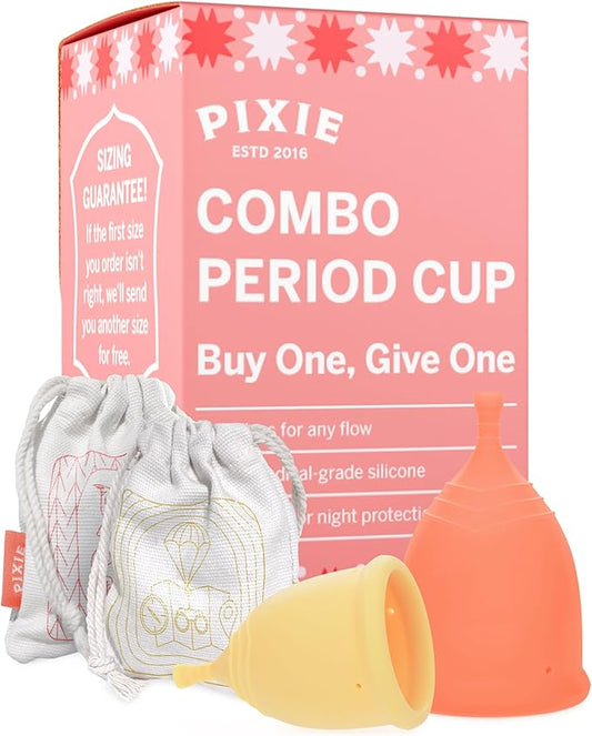 2 Pixie Menstrual Cups 100% Medical-Grade 1 for 12 Hours