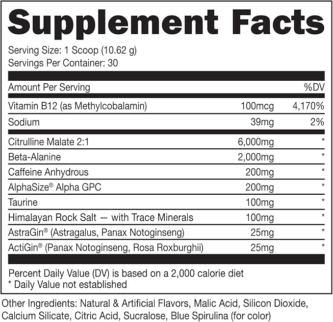 Bucked Up Pre Workout 6 Grams 2 Grams 3 Other