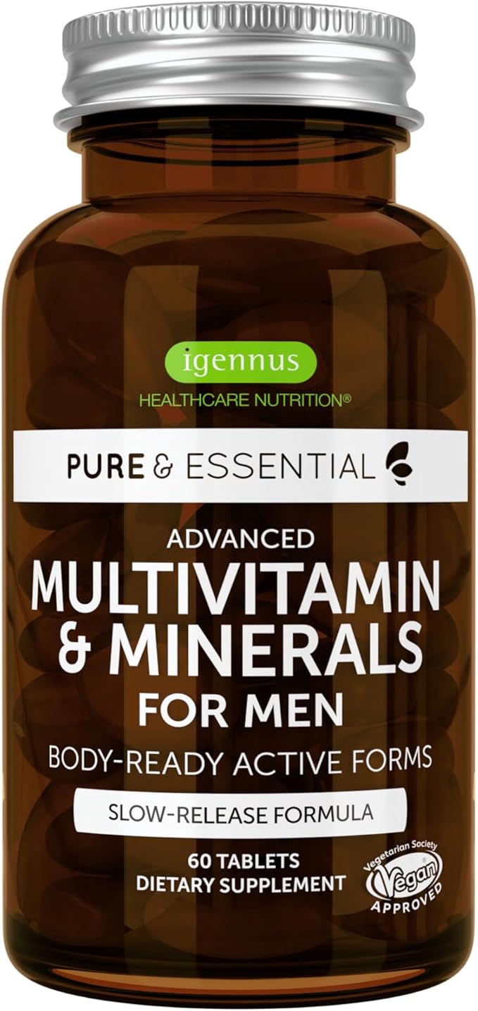 Methylated Men's Multivitamin, MTHFR Supplement 60 Tablets, 2-a-Day, Non-GMO,