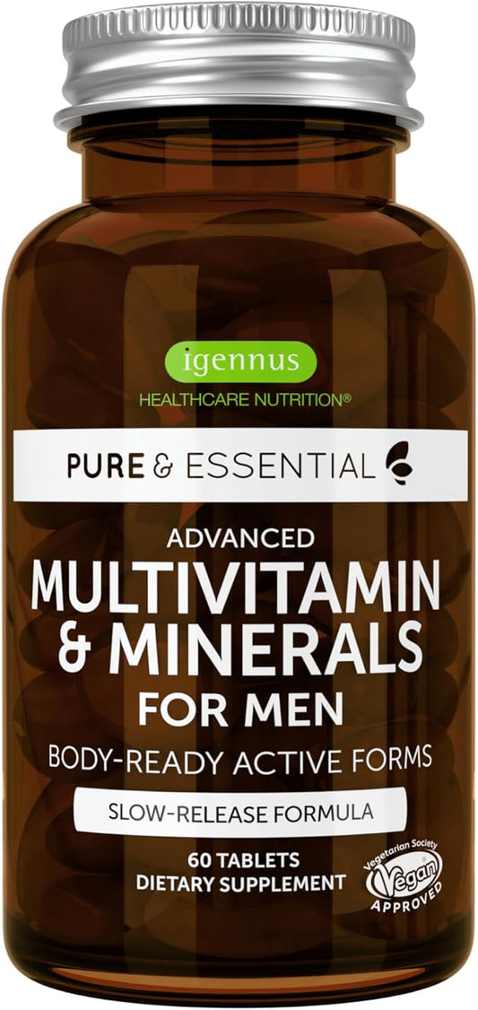 Methylated Men's Multivitamin, MTHFR Supplement 60 Tablets, 2-a-Day, Non-GMO,