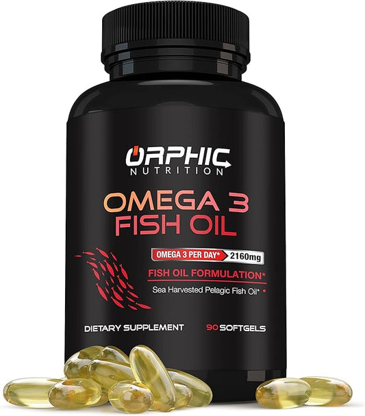 Burpless OMEGA 3 Fish Oil Supplement 90 Softgal 3600mg -