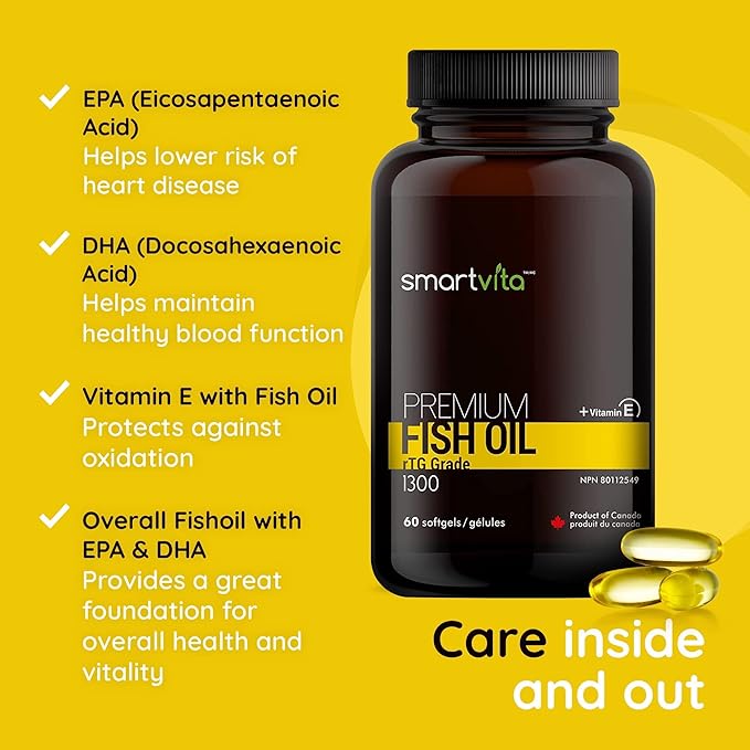Premium Fish Oil, rTG Grade Omega 3, Fish 3, EPA, 3 Supplement, 60 Softgels