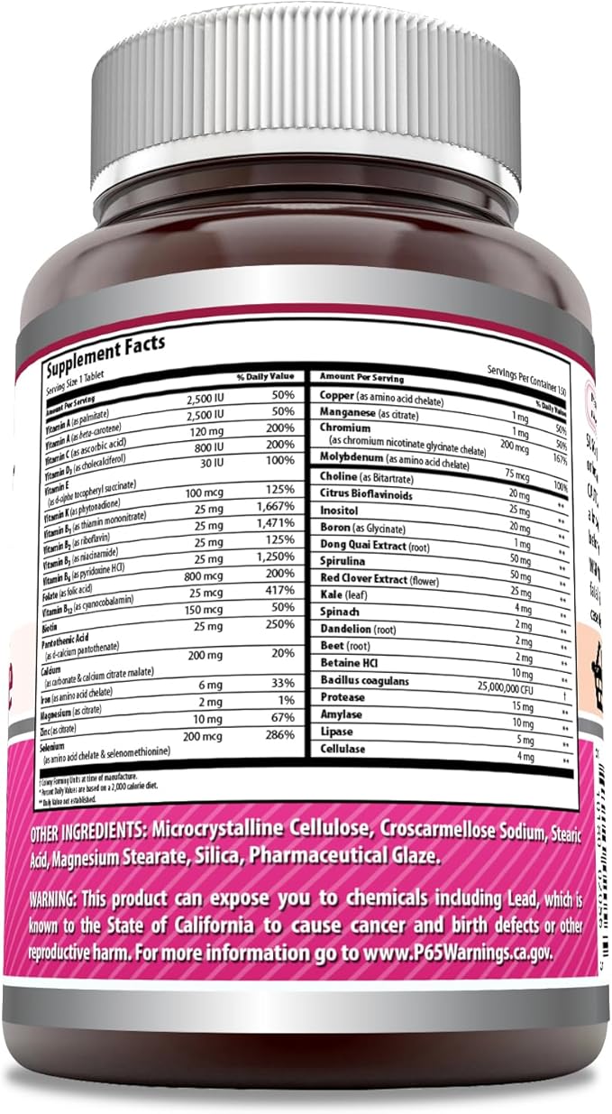 Amazing Formulas Multivitamin Food Based Tablets 25 Million 150 Count)