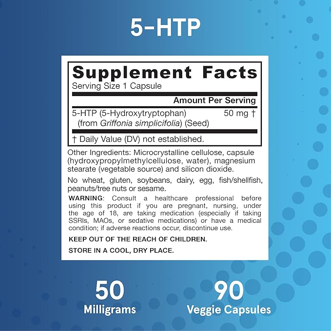 Jarrow Formulas 5-HTP, 100 mg, Serotonin 90 Veggie 90 Day
