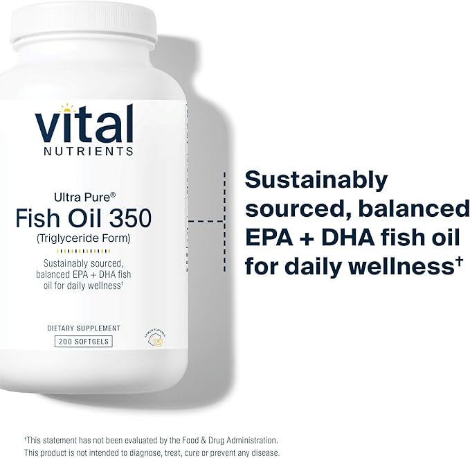 Vital Nutrients Ultra Pure® Fish Oil 350 Omega-3 Fatty 200 Softgels