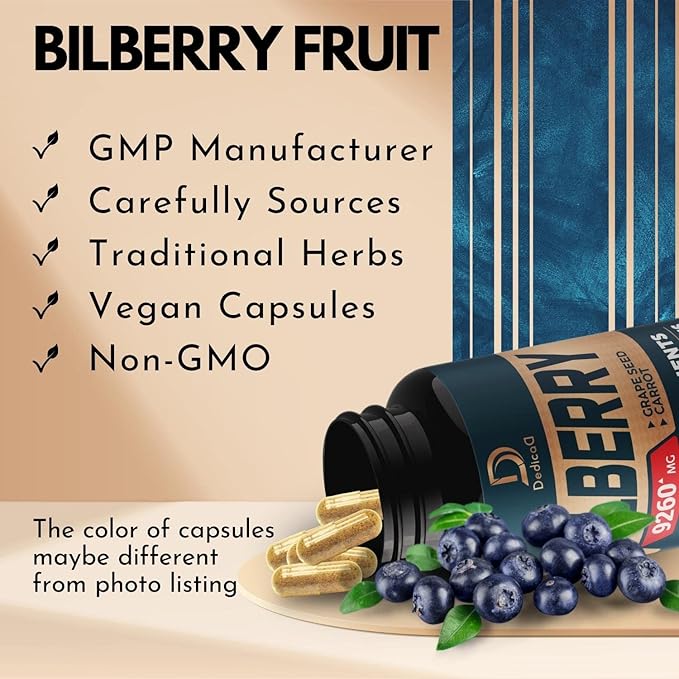 10in1 Bilberry Extract for Eyes Supplement 9260mg 3 Month 90 Capsules