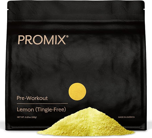 Promix Pre-Workout Powder, Tingle-Free Lemon B12, Caffeine,