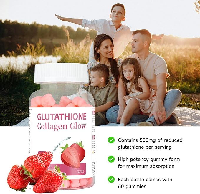 Glutathione Collagen Glow Gummies, Glutathione Collagen 2 Bottle