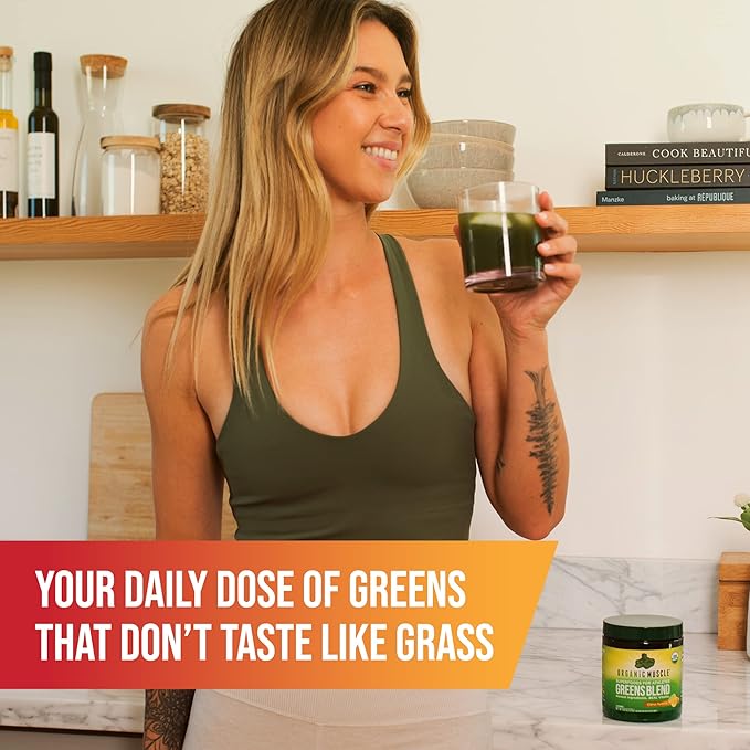 Organic Muscle Superfood Greens Powder Drink Mix 30 Servings