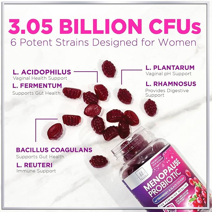 Menopause Probiotics for Women Gummy 3 Billion 60 Gummies