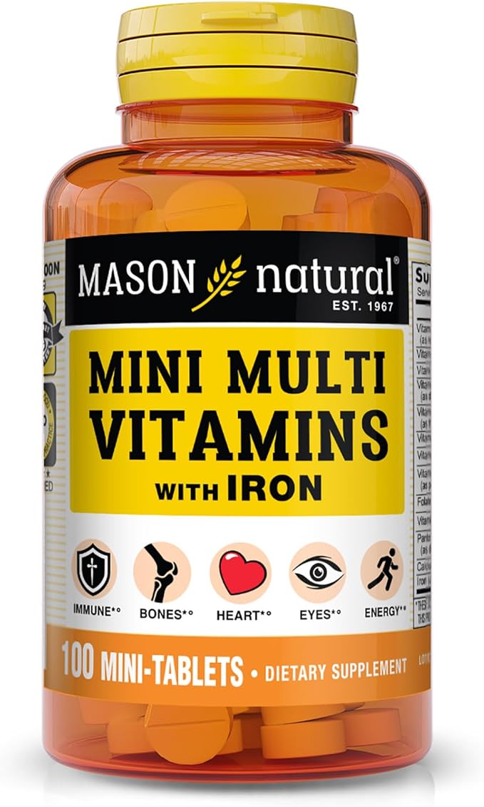 MASON NATURAL Daily Mini Multi Vitamins B1, B2, B2, B3, B3, B6, B6, B12, B12, Folate 100 Day (1 Pack)