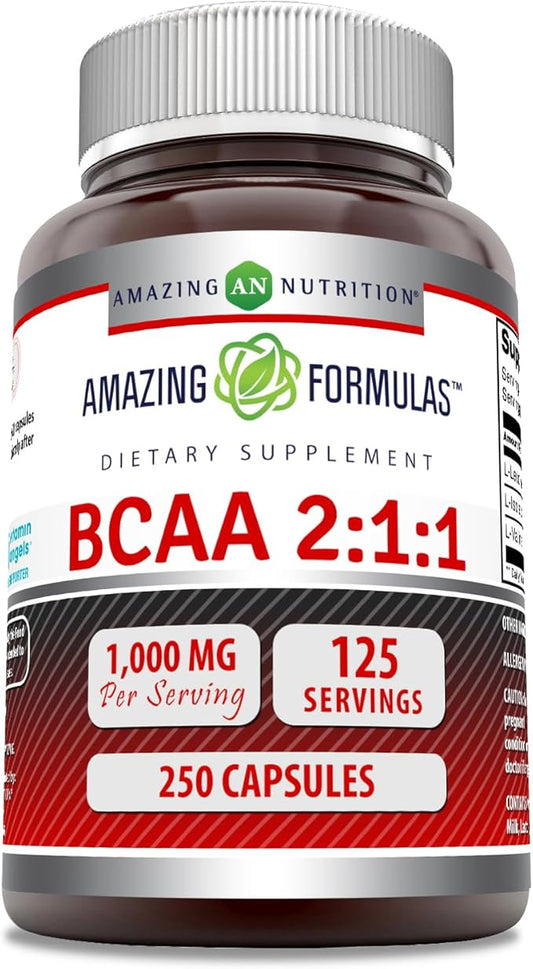 Amazing Formulas BCAA 2:1:1 1000 Mg (1 Pack, 250 Count)