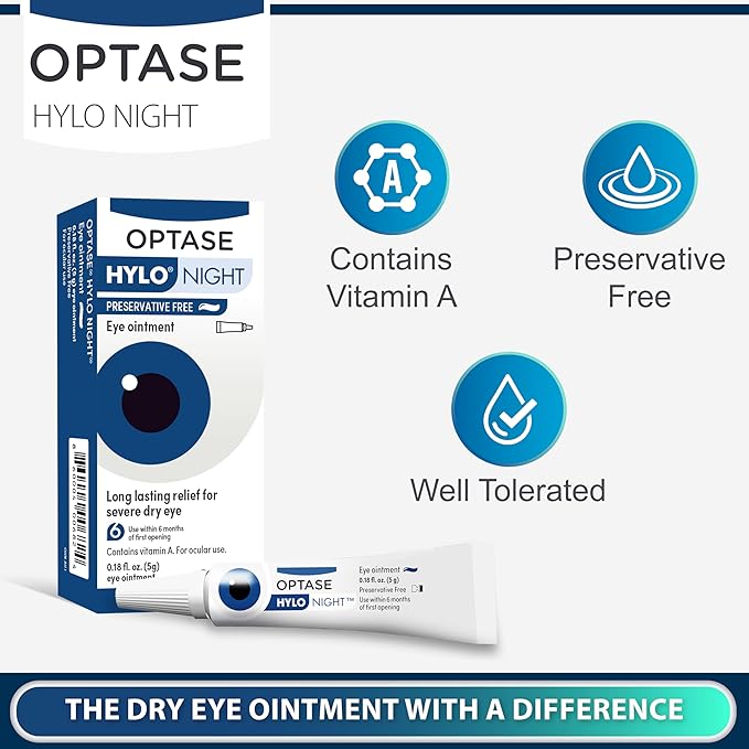 Optase HYLO Night Eye Ointment .18 oz