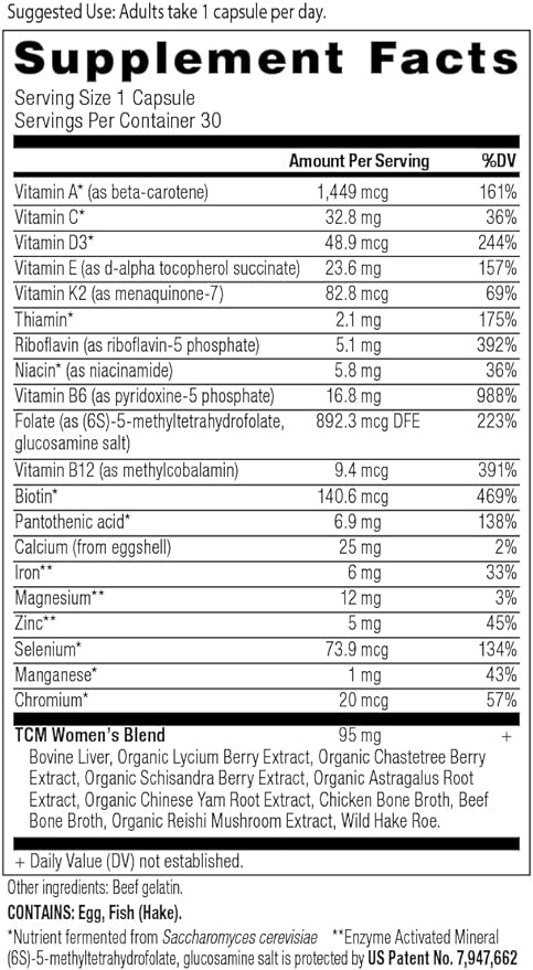 Multivitamin for Women by Ancient Nutrition, K2, Folate 30ct