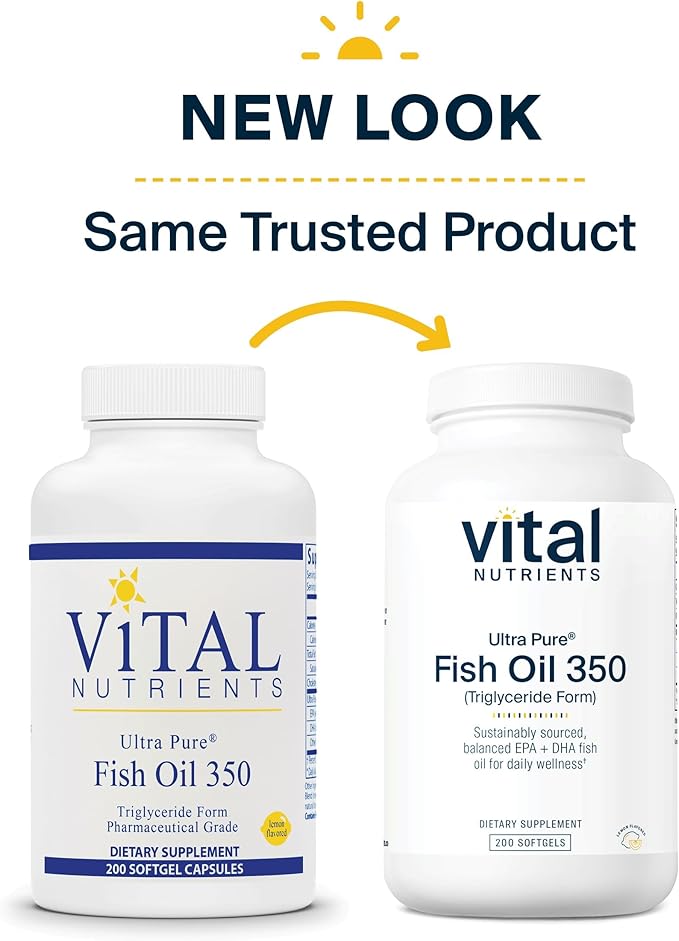 Vital Nutrients Ultra Pure® Fish Oil 350 Omega-3 Fatty 200 Softgels