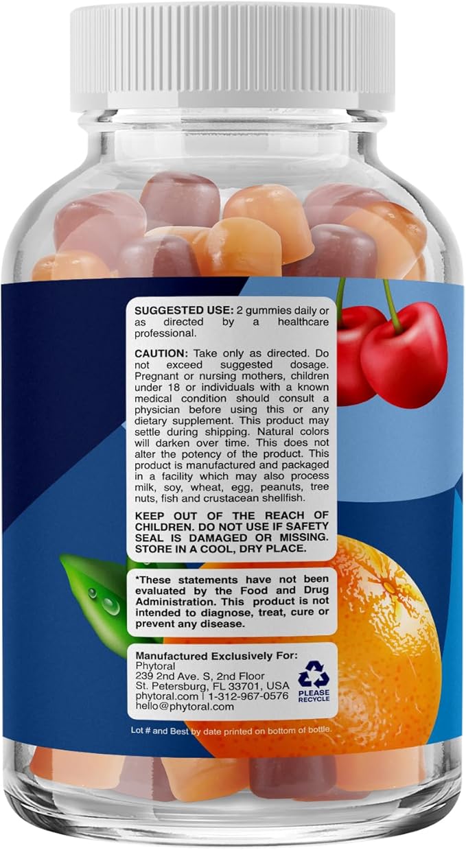 Natural Multivitamin for Men Gummies with Zinc B6 & B12 for