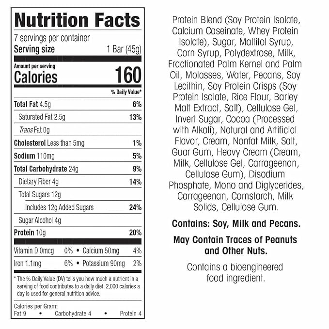 WonderSlim Protein Snack Bar, Caramel Butter Pecan, (7ct)