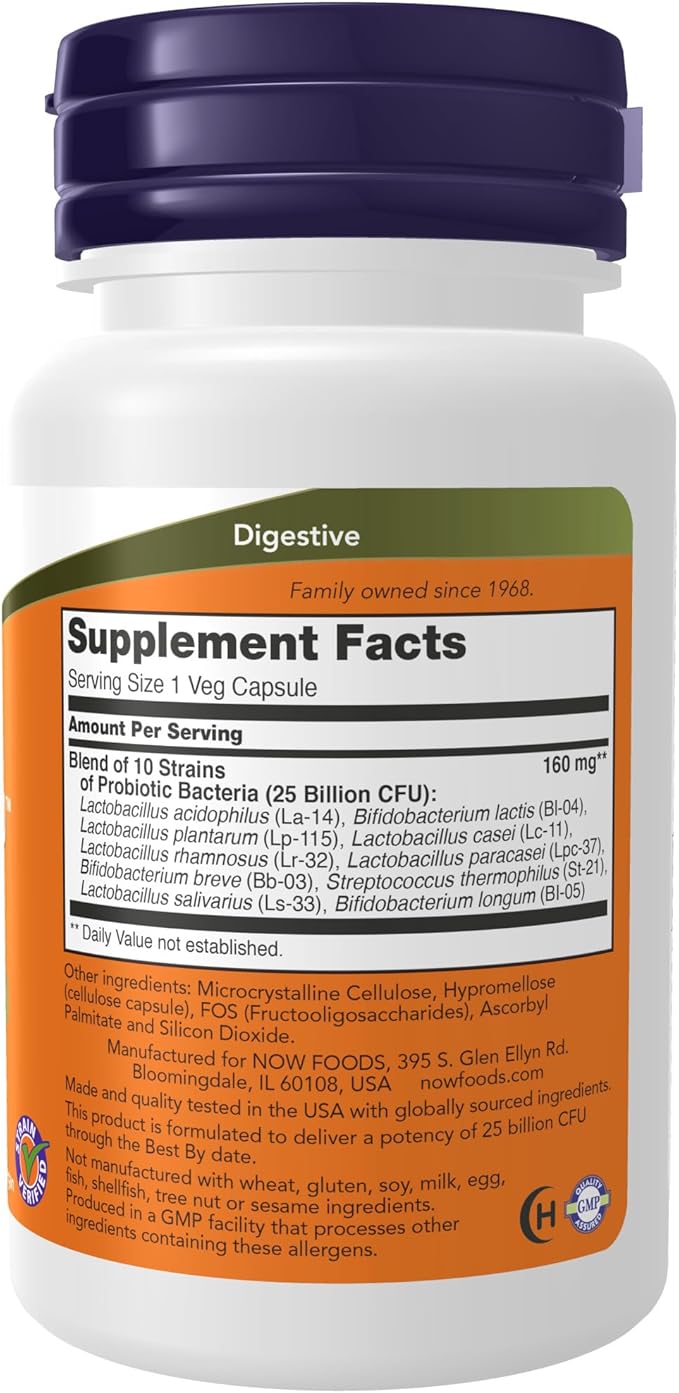 NOW Supplements, Probiotic-10™, 25 Billion, 10 Probiotic 30 Veg
