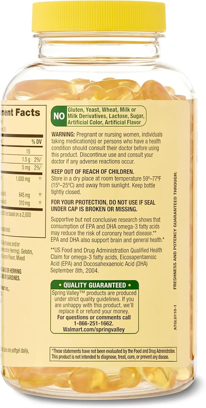 Lual's 45 Diabetes Decoded Bundle Omega-3 Fish Omega-3 Fish Omega-3 Fatty 3 Supplements Omega-3 Fish 1000 mg 180 Soft