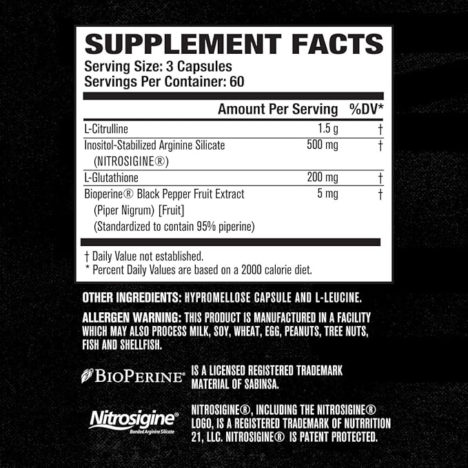 Jacked Factory N.O. XT Nitric Oxide 180 Veggie