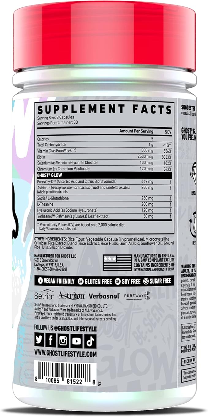 GHOST Glow Capsules: Beauty and Detox Supplement 90 Capsules