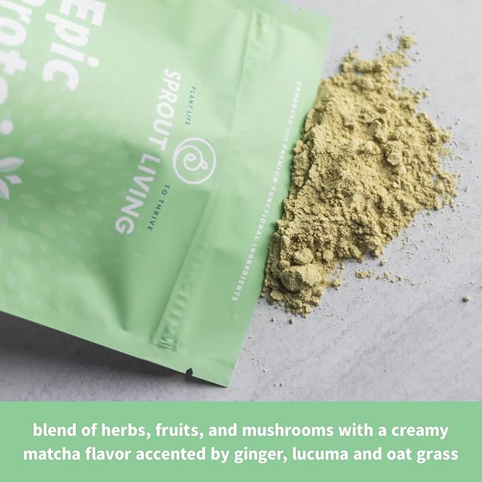 Sprout Living Epic Protein, Plant Based 17 Grams (1 Pound, 12 Servings)