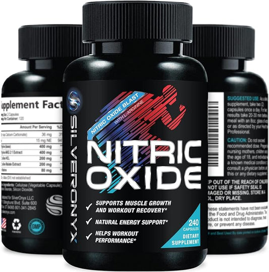 Extra Strength Nitric Oxide Supplement L 3X Strength 240 Capsules