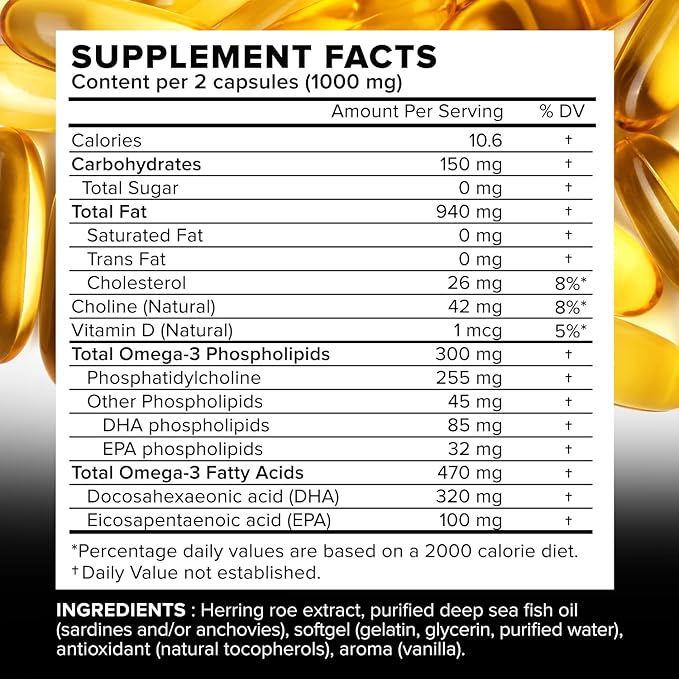 Nordic Pure Fish Roe Oil Complex (60 Fish D3, Choline 3 Supplements
