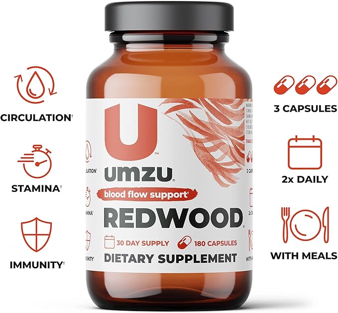 UMZU Redwood - Supports Nitric Oxide 30 Day 180 Capsules