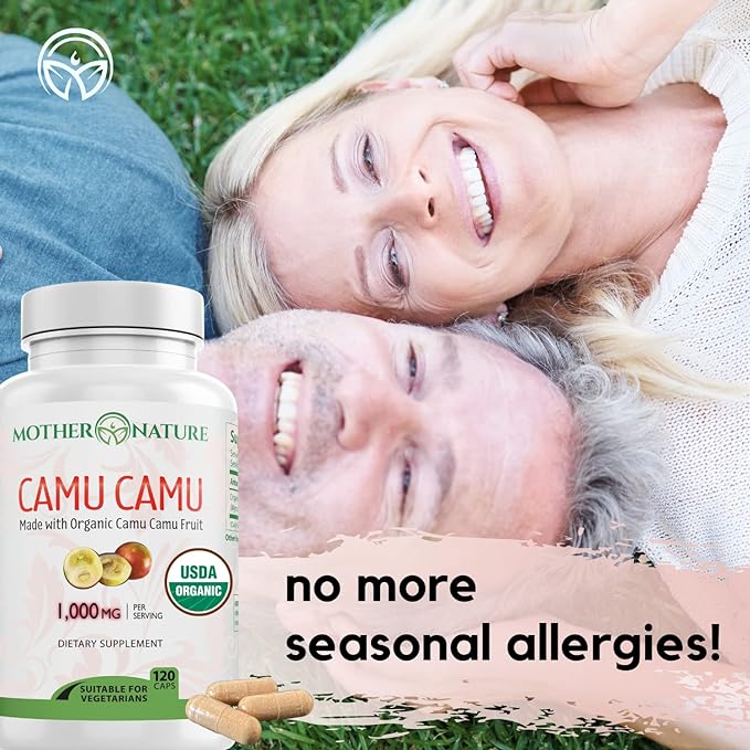 Organic Vitamin C from Camu Camu 1,000mg, Packed (120 Count)