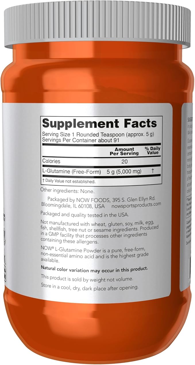 NOW Sports Nutrition, L-Glutamine Pure Powder, 1-Pound