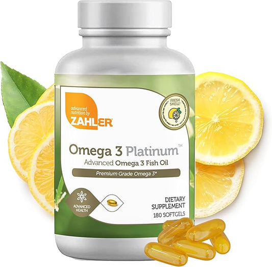 Zahler Omega 3 Fish Oil 3 Supplements 3 Fatty 600 mg 400 mg Omega3 Fish (180 Softgels)