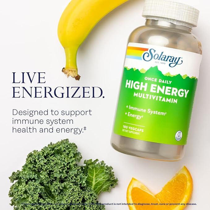 SOLARAY Once Daily High Energy Multivitamin, 180 Servings, 180 VegCaps