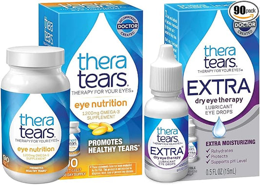 TheraTears 1200mg Omega 3 Supplement E,90 Count Therapy,15 mL,0.5 mL,0.5 Fl