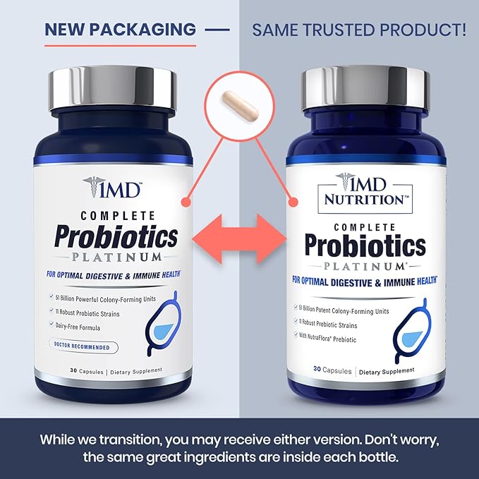 1MD Complete Probiotics Platinum 51 Billion 11 Strains, 30 Vegetable (2-Pack)