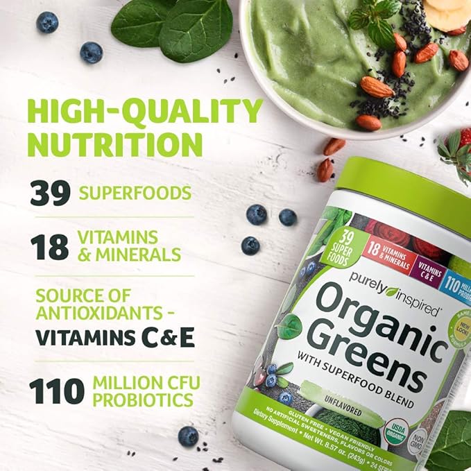 Purely Inspired Organic Greens Powder, Organic (24 Servings) (23 Servings)