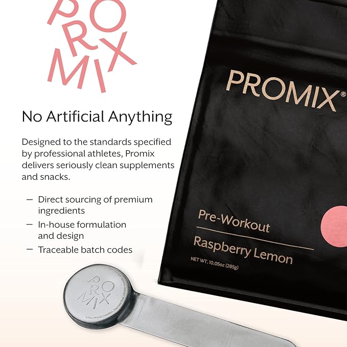 Promix Pre-Workout Powder, Raspberry Lemon B12, Caffeine,