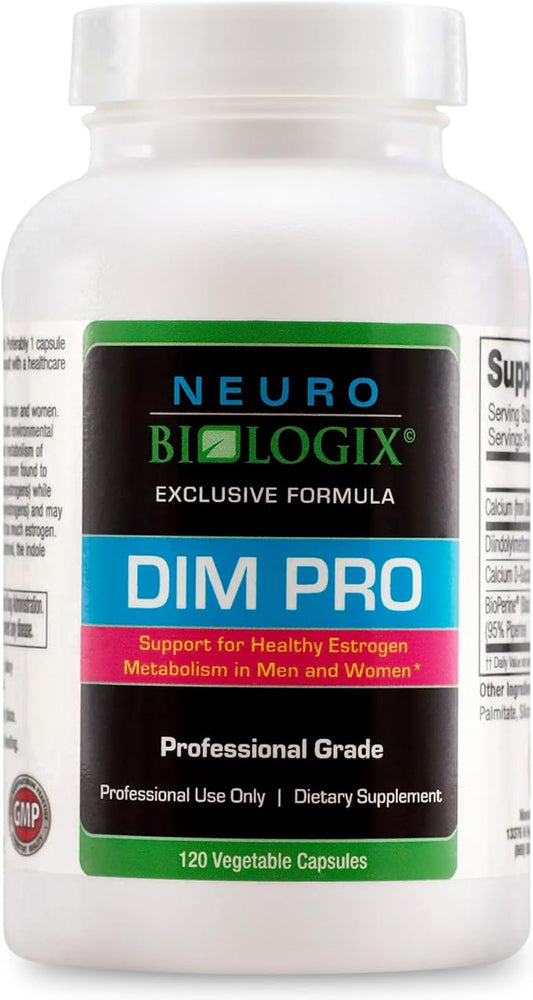 DIM Pro for Optimal Estrogen Metabolism Support – Promotes Balanced Estrogen Levels for Men & Women – Contains DIM, Calcium D-Glucarate, Bioperine for Hormone Balance & Nutrient Absorption Support