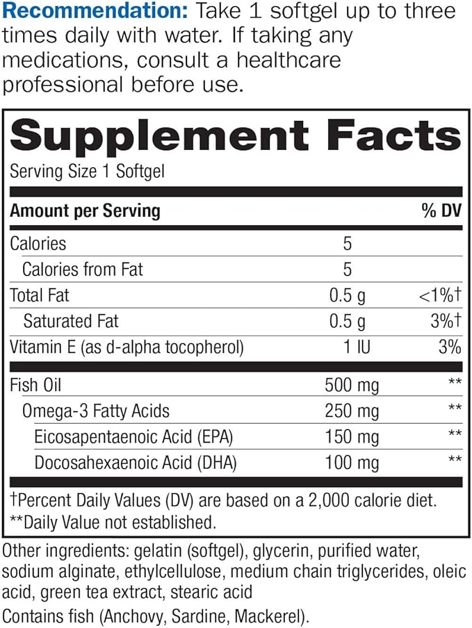 Nature's Way Super Fisol Enteric-Coated Fish 180 Softgels
