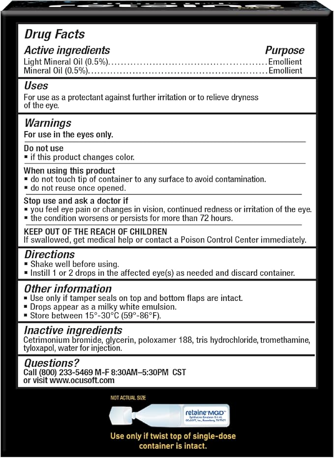 OCuSOFT Retaine MGD Ophthalmic Emulsion 30 Count 0.01 Fl