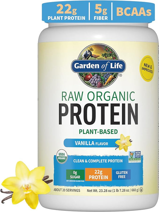 Organic Vegan Vanilla Protein Powder 22g Complete 1.5 LB