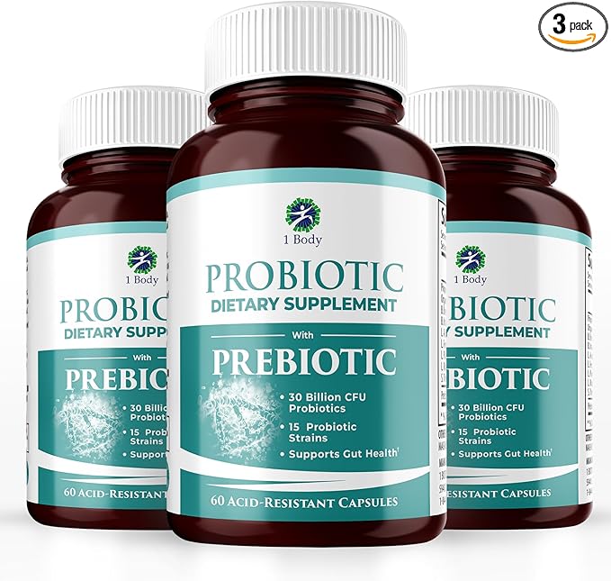 1 Body 30 Billion CFU Probiotic 180 Vegetarian