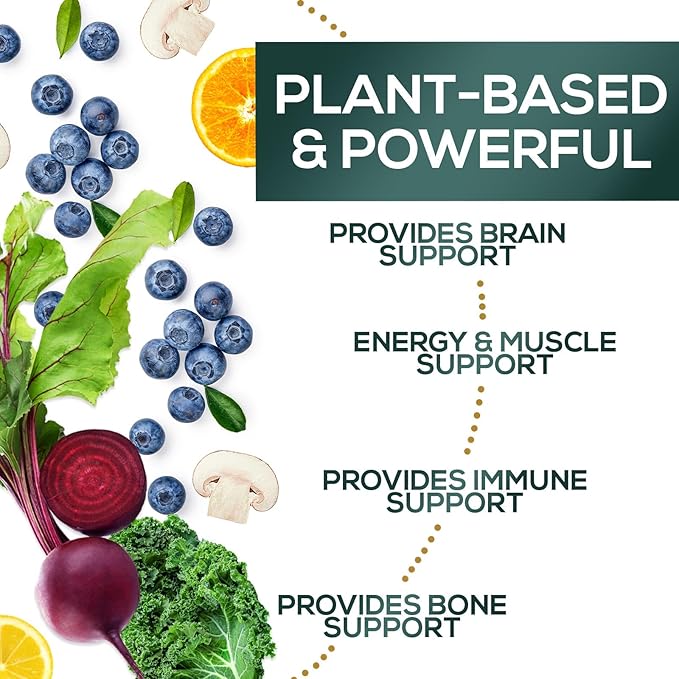 Greens Superfood Powder Drink Mix - Green Whole Food Blend for Energy & Gut Health with Organic Wheat Grass, Spirulina, Chlorella, Digestive Enzymes Antioxidant & Probiotics, Berry Flavor, 30 Servings