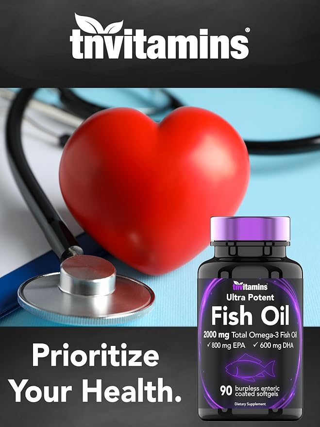 Burpless Omega-3 Fish Oil: 2000mg x 90 Softgels 1400mg Total Omega-3 Fatty (800mg EPA 600mg DHA)