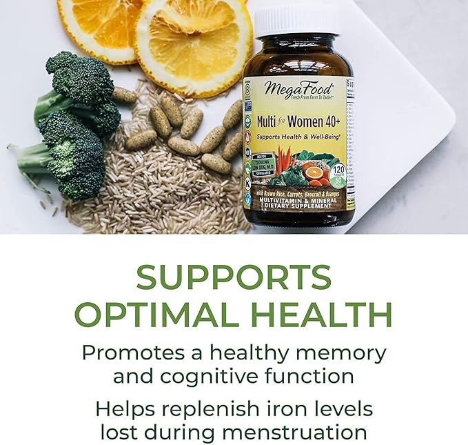 MegaFood Women's 40+ Advanced Multivitamin for Women D3, Vitamin K2 & 60 Tabs (30 servings)