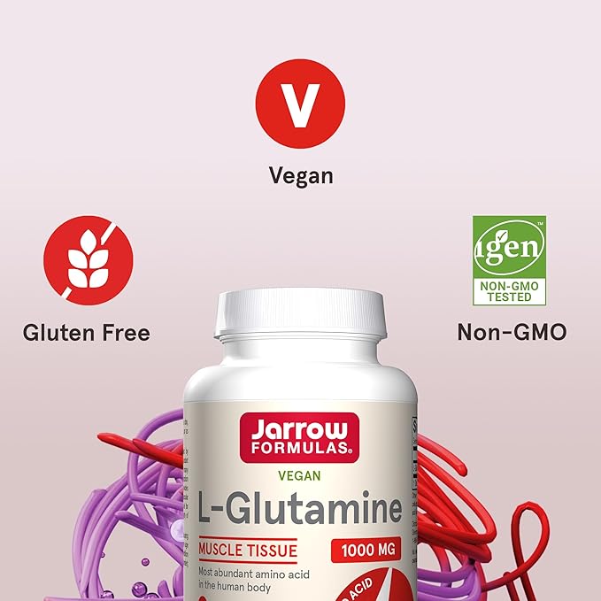 Jarrow Formulas L-Glutamine 1000 mg 100% L-Glutamine 100 Servings