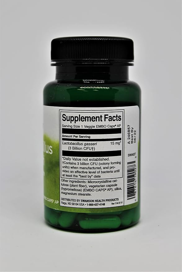 Swanson Lactobacillus Gasseri 3 Billion (60 Veggie 4 Bottles