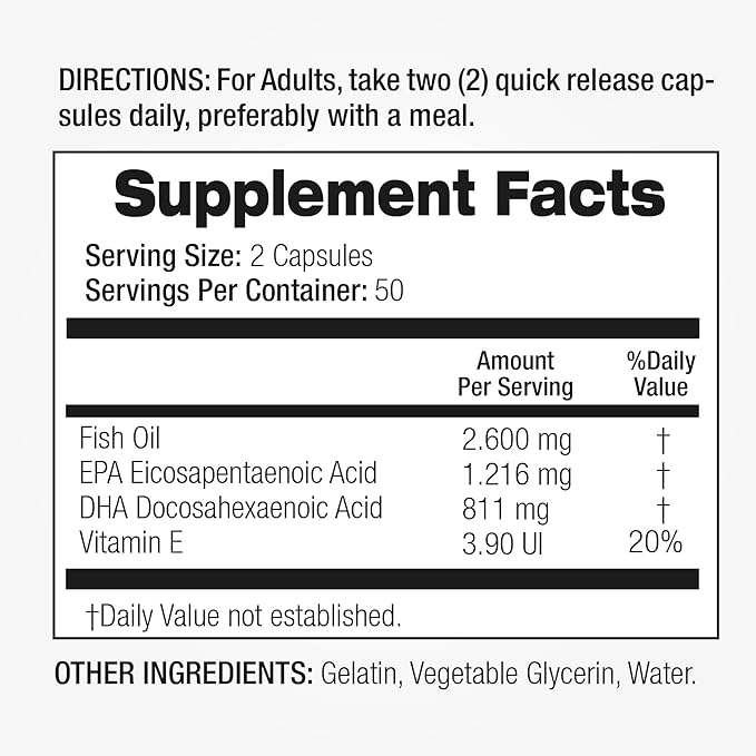 Lab - Omega 3 fish oil -2600 mg 3 - 3 supplement.