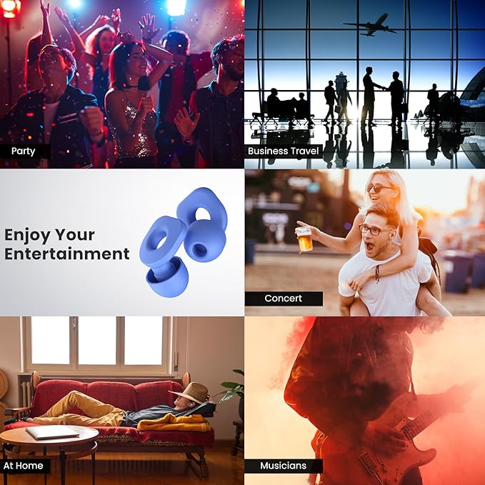 2 Pairs of Earplugs for Sleeping,Reusable 8 Pairs 25dB-30dB